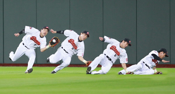 전준우선수의 호수비